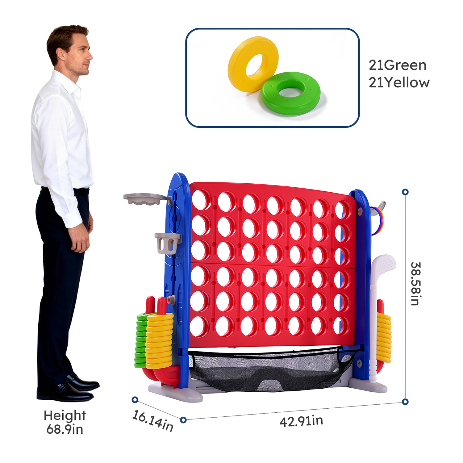 4-in-1 Giant Connect Game Set  - Giant Connect Four avis et prix