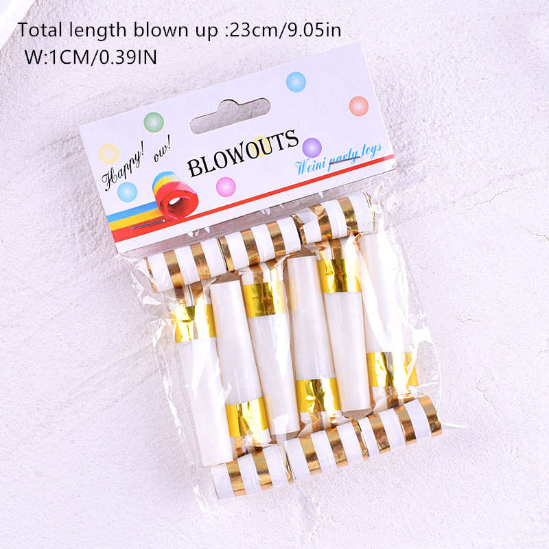 6/12/24PCS Blowout Gold Stripe - Party Games Graduation avis et prix